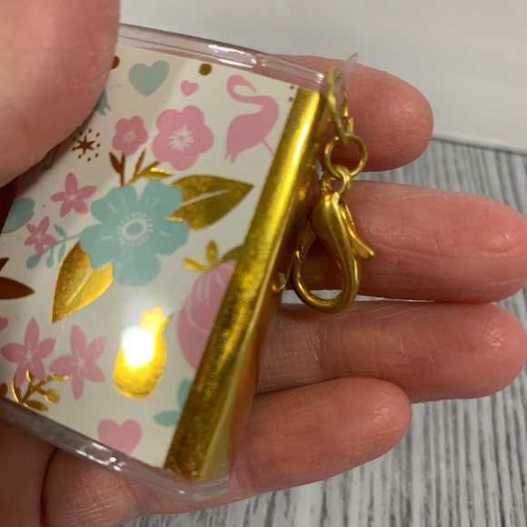 Recollection Mini Notebook Planner Charm Floral Charm Keyring - Picture 3 of 7